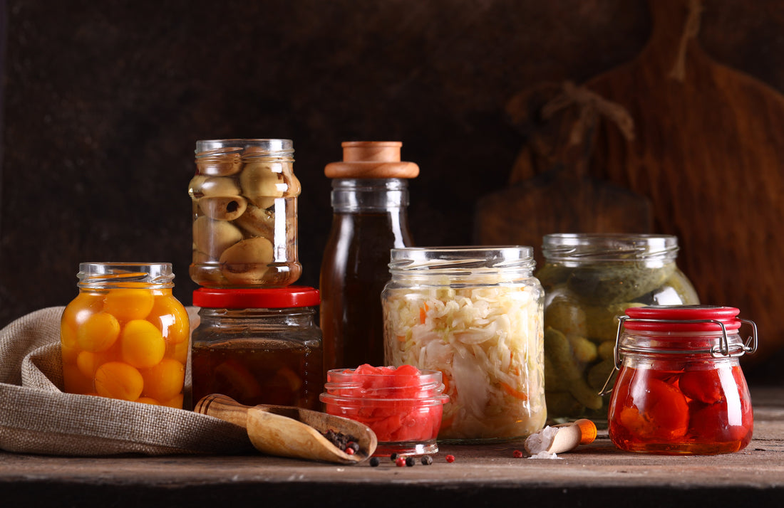 fermented foods, fermented drinks, fermentation, probiotics, prebiotics, kombucha
